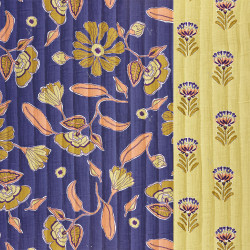 Quilted Cotton POOJA / ESHA2 Blue / Yellow